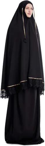 Vista 4 de Conjunto de dos piezas de Hijab Thobe Abaya de cubierta completa para mujer musulmana