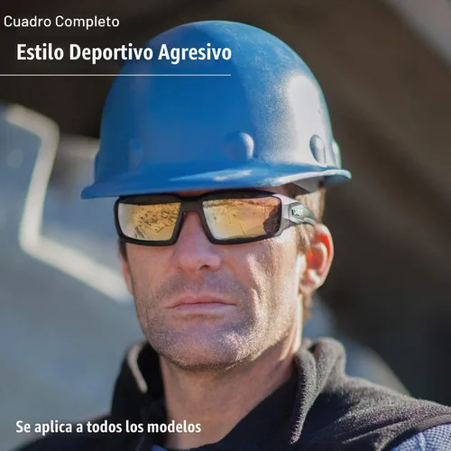 Vista 2 de Honeywell Uvex Hypershock - Lentes de seguridad, marco marrón con lente SCT-Reflect 50 y revestimiento duro antiarañazos (S2963)