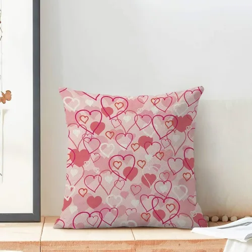 Vista 3 de BETGINY Fundas de almohada rosas de San Valentín de 18 x 18 pulgadas, paquete de 2, fundas de almohada decorativas de lino para dormitorio, hogar