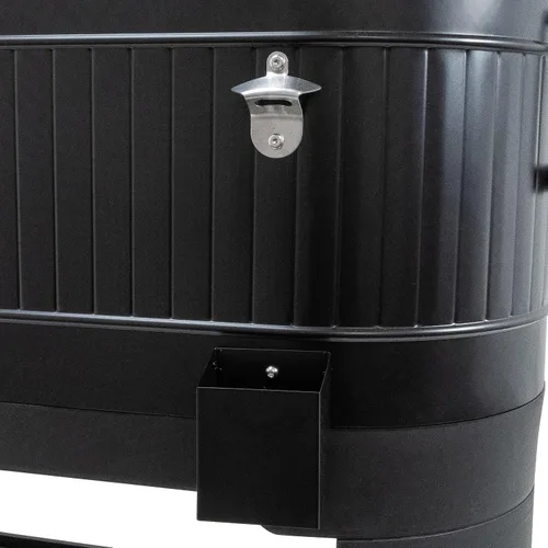 Vista 10 de Permasteel Enfriador de patio rodante: gran hielera para exteriores con ruedas, enfriador de bebidas para patio trasero, barbacoa, portón trasero