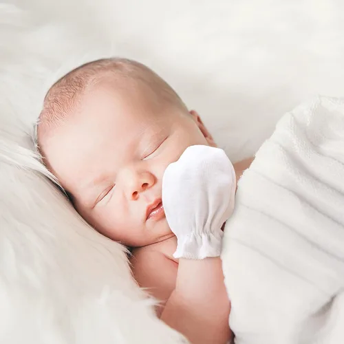 Vista 6 de BQUBO Newborn Infant Toddler Mittens No Scratch Cotton Elastic Wrist Gloves Hypoallergenic for 0-6 Months Baby Boys Girls