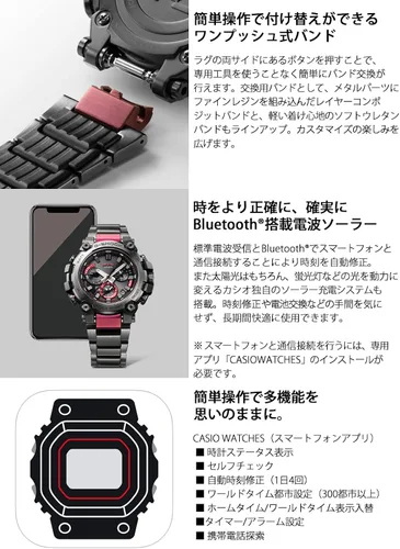 Vista 5 de Casio MTG-B3000BD-1AJF Banda de metal para hombre G-Shock MTG-B3000 Reloj enviado desde Japón lanzado en abril de 2022 Negro liso