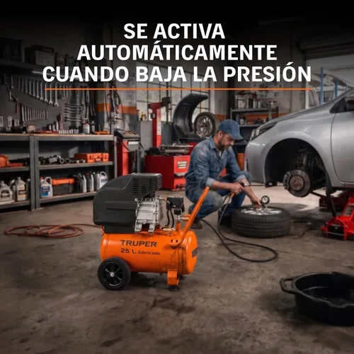 Vista 4 de Compresor horizontal 25 L, 3 HP (potencia máxima), 120 V