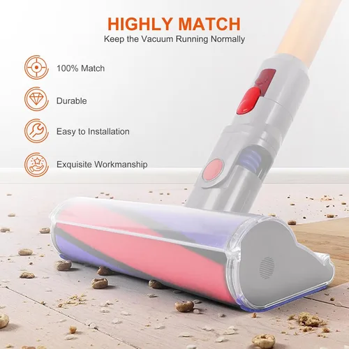 Vista 3 de Varita de Extensión/Pestillo de Clip de Cabezal Limpiador Botón de Lengüeta Compatible con Dyson V7 V8 V10 V11 V15 Partes de Transmisión Eléctrica