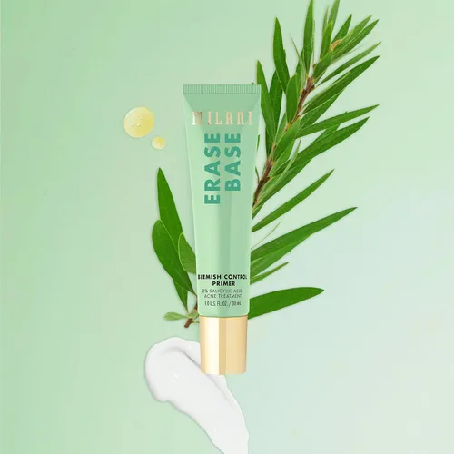 Vista 3 de Milani Imprimación facial para maquillaje – Erase Base Primer de Control de Imperfecciones con 2% de ácido salicílico para ayudar a controlar