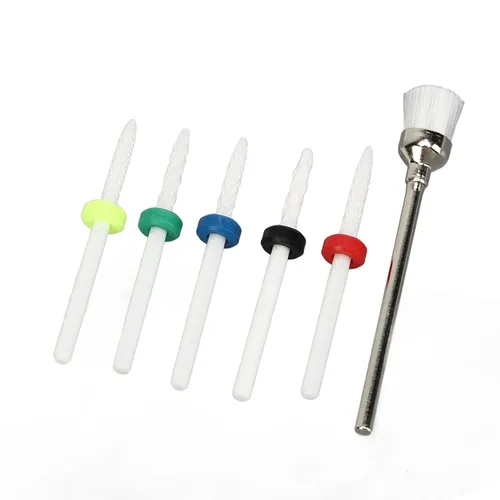 Vista 6 de Juego de 6 brocas para uñas, juego de 6 brocas de uñas de cerámica para salón de manicura y pedicura
