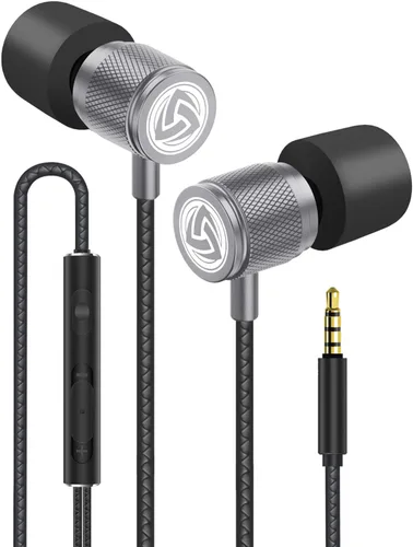 Vista 11 de LUDOS Auriculares con cable ultra intraauriculares, 5 años de garantía, auriculares con micrófono, auriculares con cancelación de ruido, espuma