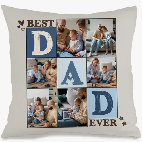 Vista 13 de One Photo Personalized Throw Pillow Case Where Your uploaded Image and Text Form a Unique Home décor Piece That Provides Warm Emotional Value and