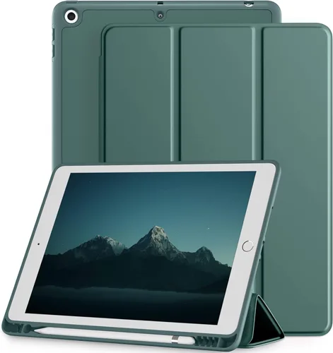 Vista 13 de Funda compatible con iPad de 9ª/8ª/7ª generación, para iPad de 10.2 pulgadas con soporte para lápiz, funda inteligente con soporte de TPU