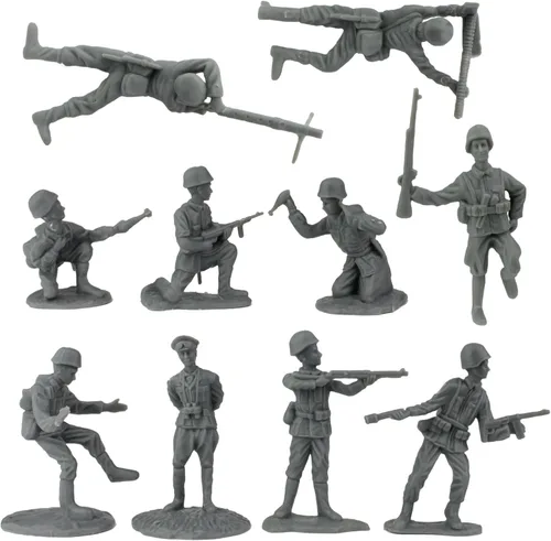 Vista 4 de BMC WW2 D-Day Plastic Army Men - 34 figuras de soldado estadounidense, británico, alemán