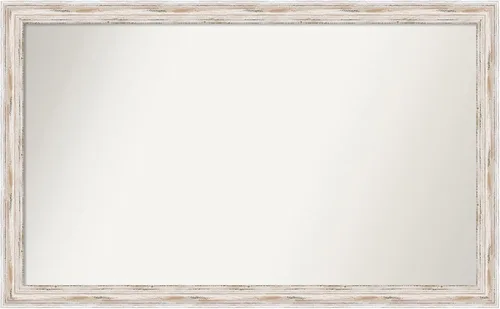 Vista 224 de Amanti Art Espejo personalizado, espejo de baño estrecho Alexandria White Wash, espejo de pared o espejo de tocador de baño sobre el fregadero
