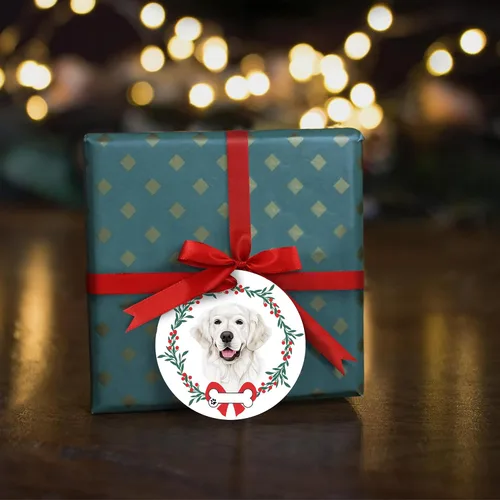 Vista 6 de Adorno Golden Retriever, regalo para amantes de los perros Golden Retriever, decoración de árbol, idea de regalo de intercambio de calcetines