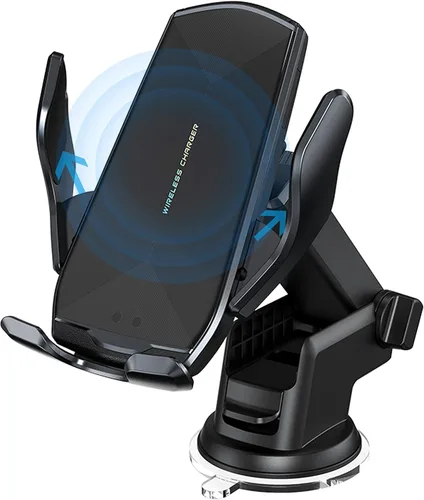 Vista 8 de Soporte inalámbrico para cargador de automóvil, 15 W Qi de carga rápida con sujeción automática para teléfono celular, soporte para automóvil