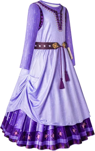 Vista 3 de Marcobey Wish Asha - Vestido de disfraz de princesa para niñas de estrellas 2023, ropa con gráficos en 3D, regalo de cumpleaños