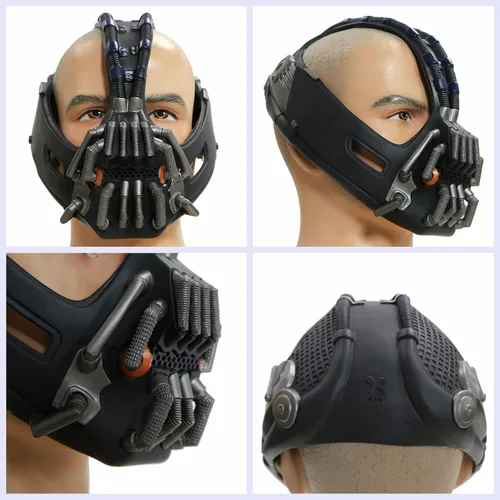Vista 5 de Máscara Bane de The Dark Knight Rises, accesorios de disfraz de cosplay para hombres adultos