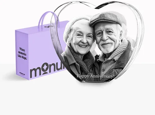 Vista 13 de Monume Corazón de cristal 3D (pequeño) - Foto de cristal personalizada Estándar