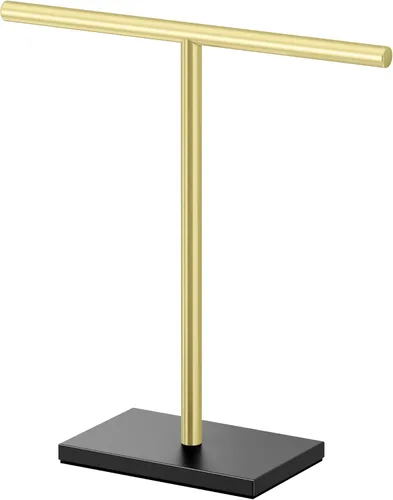 Vista 6 de Gatco 1444B, Soporte para Toallas de Mano Independiente con Base Rectangular Moderna, Latón Cepillado / 10.50" de ancho x 11.13" de alto Soporte