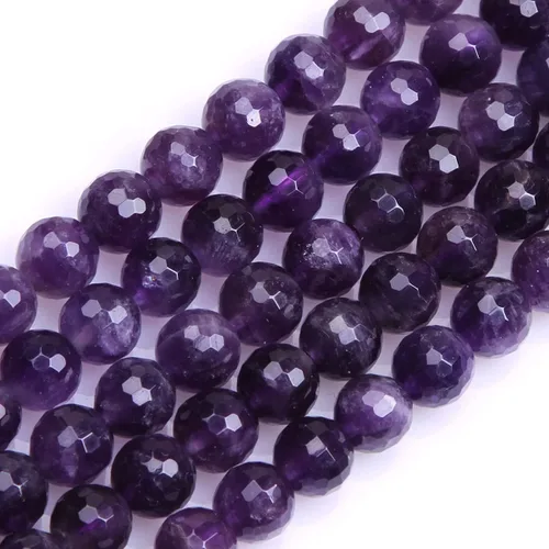Vista 16 de GEM-Inside - Cuentas sueltas de amatista natural de 0.236 pulgadas (0.236 in), cristal facetado, piedra energética para hacer joyas, 15 pulgadas
