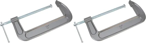 Vista 3 de Performance Tool W221 Abrazadera en C de hierro dúctil resistente con acabado de esmalte y tornillo cromado para una resistencia superior y un