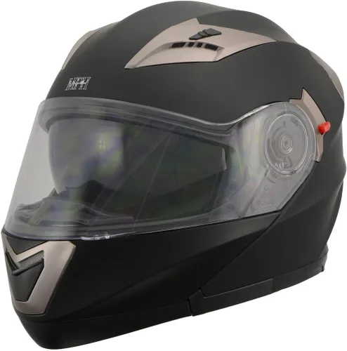 Vista 7 de Milwaukee Performance Helmets MPH9804DOT Matte Black Modular Racing Helmet w/ Drop Down Visor