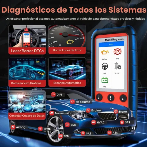 Vista 4 de Autel MaxiDiag MD808 PRO OBD2 Escáner, herramienta de diagnóstico para todos los sistemas, versión mejorada de MD806 MD802, 7 servicios especiales
