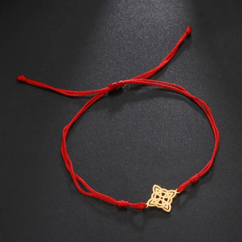 Vista 5 de EUEAVAN Pulsera de alambre de jade con nudo celta concéntrico, círculos florales, amuleto de nudo de bruja, brazalete vikingo, símbolos Wiccanos