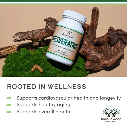Vista 4 de Suplemento de resveratrol de 500 mg por porción, 120 cápsulas