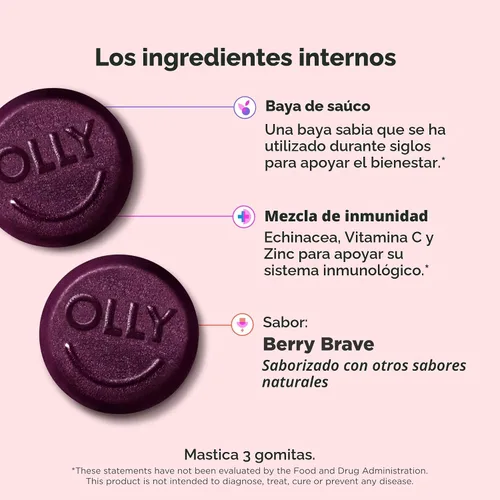 Vista 2 de Olly Gummy Active Immunity+Elderberry, 45 gomitas (1 paquete), sabor a bayas