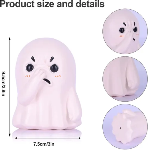 Vista 3 de Figura de fantasma de nariz sosteniendo: divertida estatua de fantasma de Halloween para decoración de baño o estante, adornos espeluznantes