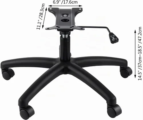Vista 2 de Base de silla de oficina de repuesto de 320 libras, base de silla giratoria de 28 pulgadas con ruedas, color negro resistente