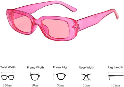 Vista 3 de ENTHYI Gafas de sol rectangulares para mujer gafas de sol retro de los años 90 marco cuadrado estrecho protección UV400
