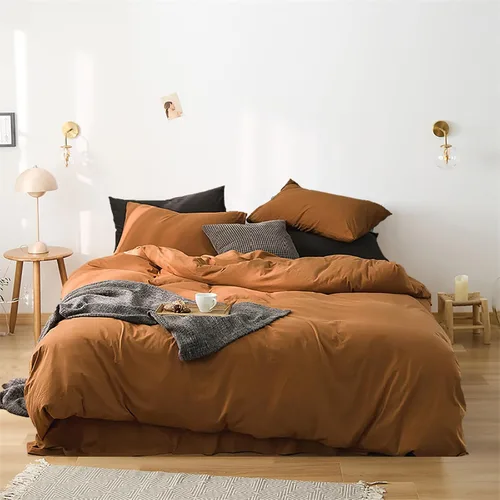 Vista 38 de Luxlovery Juego de edredón verde militar, juego de ropa de cama individual, minimalista, suave, transpirable y moderno, para todas las estaciones
