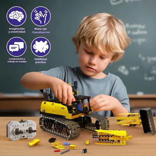 Vista 3 de LECPOP Juguetes de construcción 5 en 1, kit de robótica STEM, 430 piezas de bloques RC Robot Erector, aplicación y control remoto, kits de ciencia