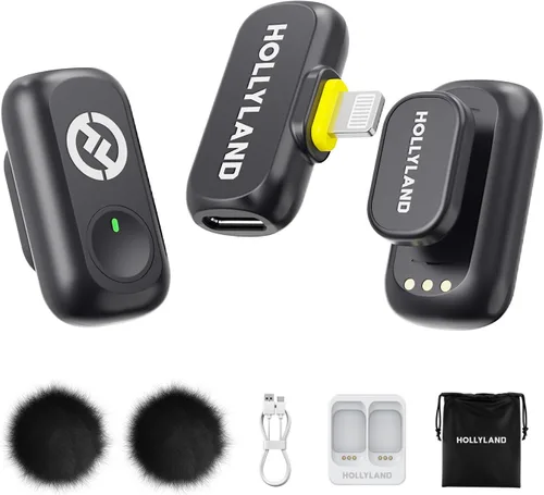 Vista 13 de Micrófono inalámbrico Hollyland Lark A1 Mini para iPhone y Android, 48kHz/24-bit, Cancelación Inteligente de Ruido de 3 Niveles, Micrófono para Negro