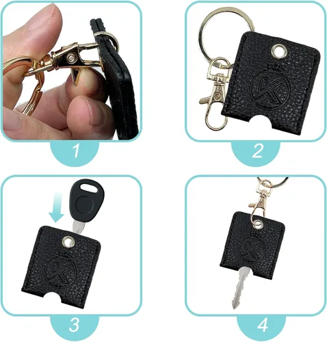Vista 5 de KRSURERICHER Funda de cuero suave para llaves, 3 piezas de llavero protector para llaves rotas, llaves de coche