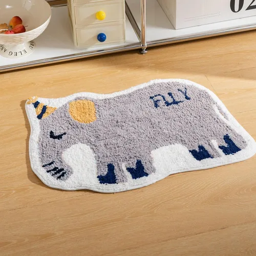 Vista 6 de Alfombras de baño, bonita alfombra de baño con forma de animal, no sorbe, absorbente, divertida decoración, alfombra de baño para baño, bañera