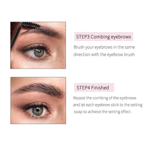 Vista 5 de Jabón para cejas, jabón para cejas 3D, gel de cera natural transparente de larga duración para cejas (2 unidades)