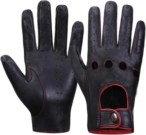 Vista 11 de MGGMOKAY Guantes de conducción de cuero con pantalla táctil sin forro para hombre
