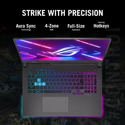 Vista 6 de ASUS ROG Strix G17 - Laptop para juegos, 17.3 pulgadas FHD 1920 x 1080 144Hz, AMD Ryzen 9 7845HX, GeForce RTX 4070, 4GB DDR5 RAM, 1TB PCIe M.2 SSD