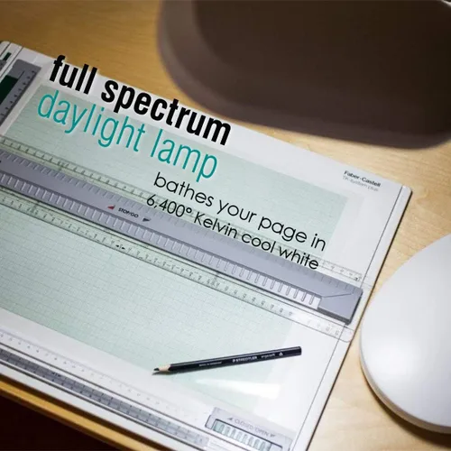 Vista 7 de HomeConcept LED Desk Lamp Bright-Reader Full Spectrum Hi-Output 2,100 LUX, Dimmable, Energy Efficient 12w, 6,400k (for Paperwork, Reading, Knitting)