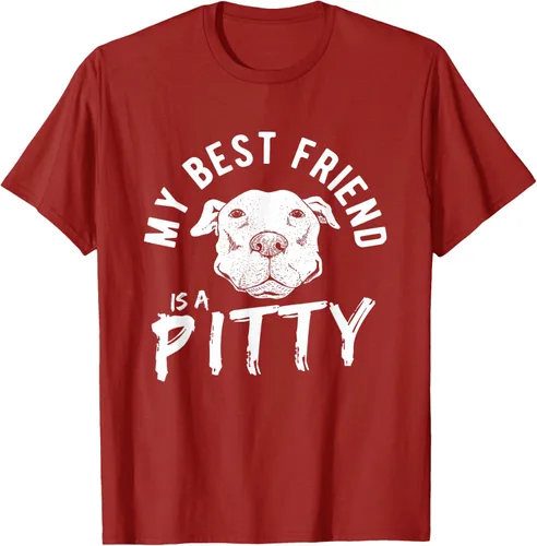 Vista 72 de My Best Friend Is A Pitty Pitties Pitbull - Camiseta Negro