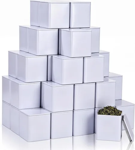 Vista 10 de Suclain 50 latas de té de metal con tapa hermética para té suelto, negro, 8