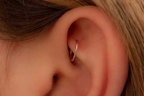 Vista 89 de Aretes de aro de oro de plata – Aretes de aro para mujer, dos piezas de aros de plata fina rellenos de oro, aro de hélice, anillo de tragus, aro