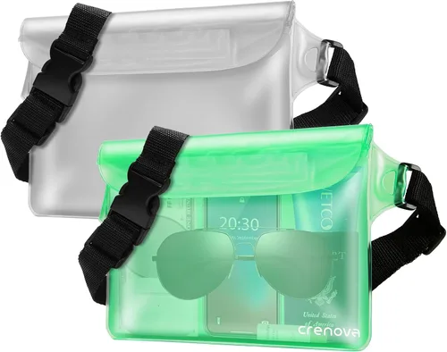 Vista 10 de Bolsa impermeable para playa, bolsa impermeable para teléfono y pasaporte, riñoneras para mujeres, bolsas secas flotantes para cruceros, viajes