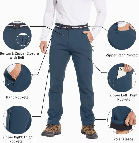 Vista 3 de Arunlluta Pantalones de nieve para hombre, pantalones de esquí resistentes al agua, pantalones de invierno para hombre, pantalones de snowboard