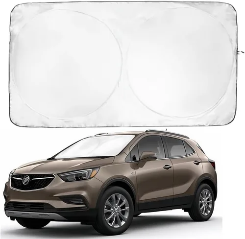 Vista 17 de Parasol para parabrisas BMW X2 (2018-2023), certificado 99.87% UVB y 99% de protección solar UVA. Cubierta opaca de doble capa galardonada, parasol