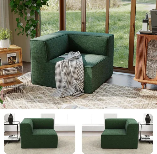 Vista 13 de Sofá Seccional Modular de 38", Juego de Asientos de Sofá Convertible en Cubo Comprimido, Combina Forma de L y Forma de U, Ensamblaje Fácil, Ahorro