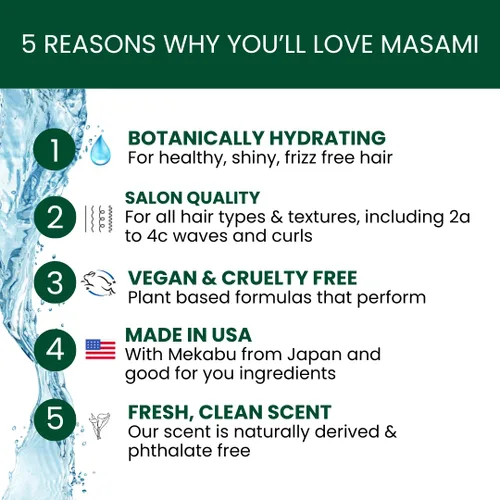 Vista 2 de MASAMI Mekabu - Acondicionador hidratante de 32 onzas, bolsa de recambio Sostenible Reciclable Calidad de salón Color seguro Algas marinas