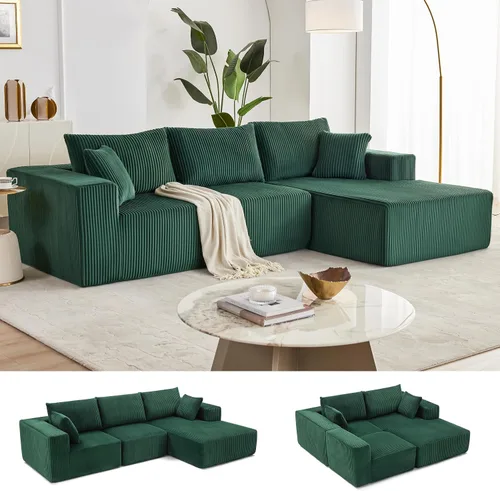 Vista 19 de Sofá seccional modular de 108", sofá seccional Cloud con asiento profundo, sofá modular moderno en forma de L con chaise, sofás tapizados sin Beige