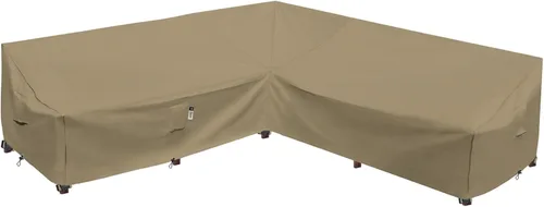 Vista 26 de Funda de Sofá Seccional de Servicio Pesado para Exteriores, Fundas Impermeables 600D para Sofá Seccional de Patio, Funda para Muebles de Jardín